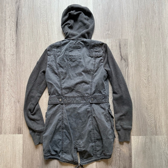 Abercrombie & Fitch Y2K Charcoal Utility Jacket Size S Industrial Retro Casual - Picture 2 of 15